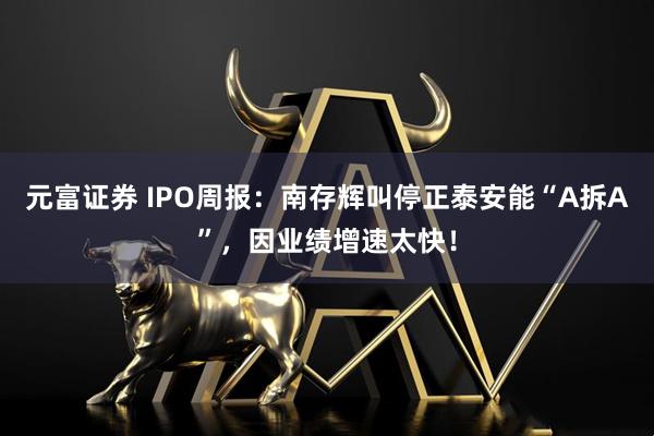 元富证券 IPO周报：南存辉叫停正泰安能“A拆A”，因业绩增速太快！